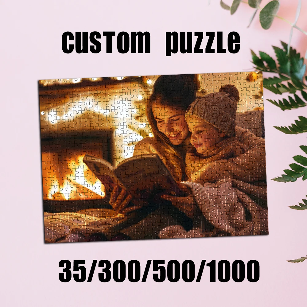 35/300/500/1000pcs Personalized Custom Photo Puzzle Customize Home parent-child activities DIY Handmade Puzzles Photo Wall Art