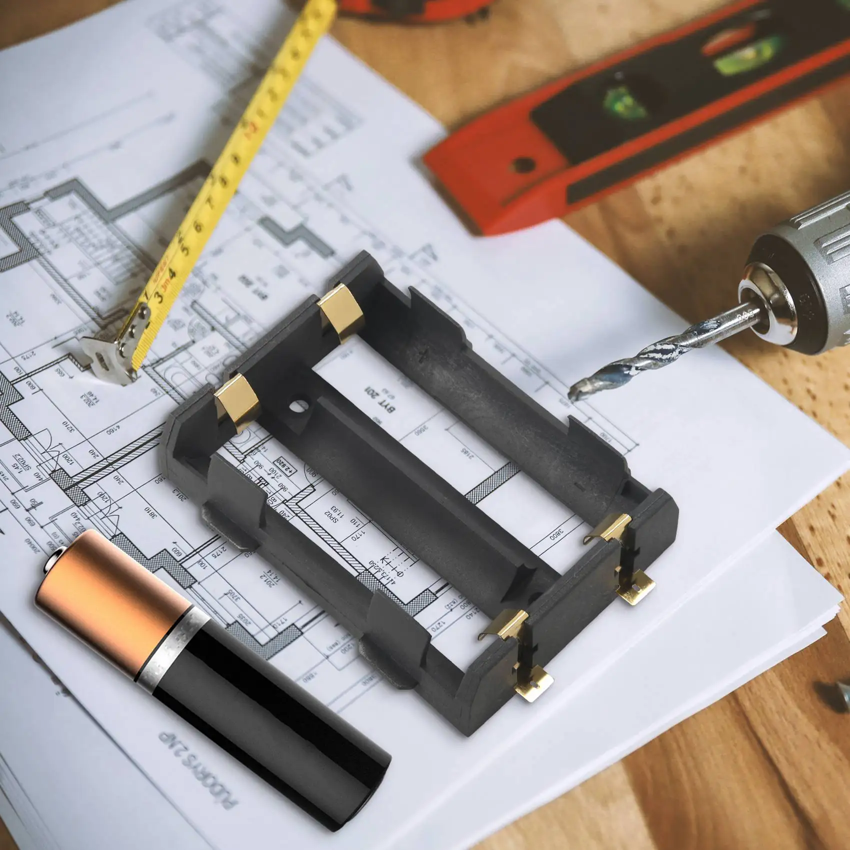 

A51M-5Pcs/Lot 2 X 26650 Battery Holder SMD With Bronze Pins 26650 Battery Storage Box TBH-26650-2C-SMT