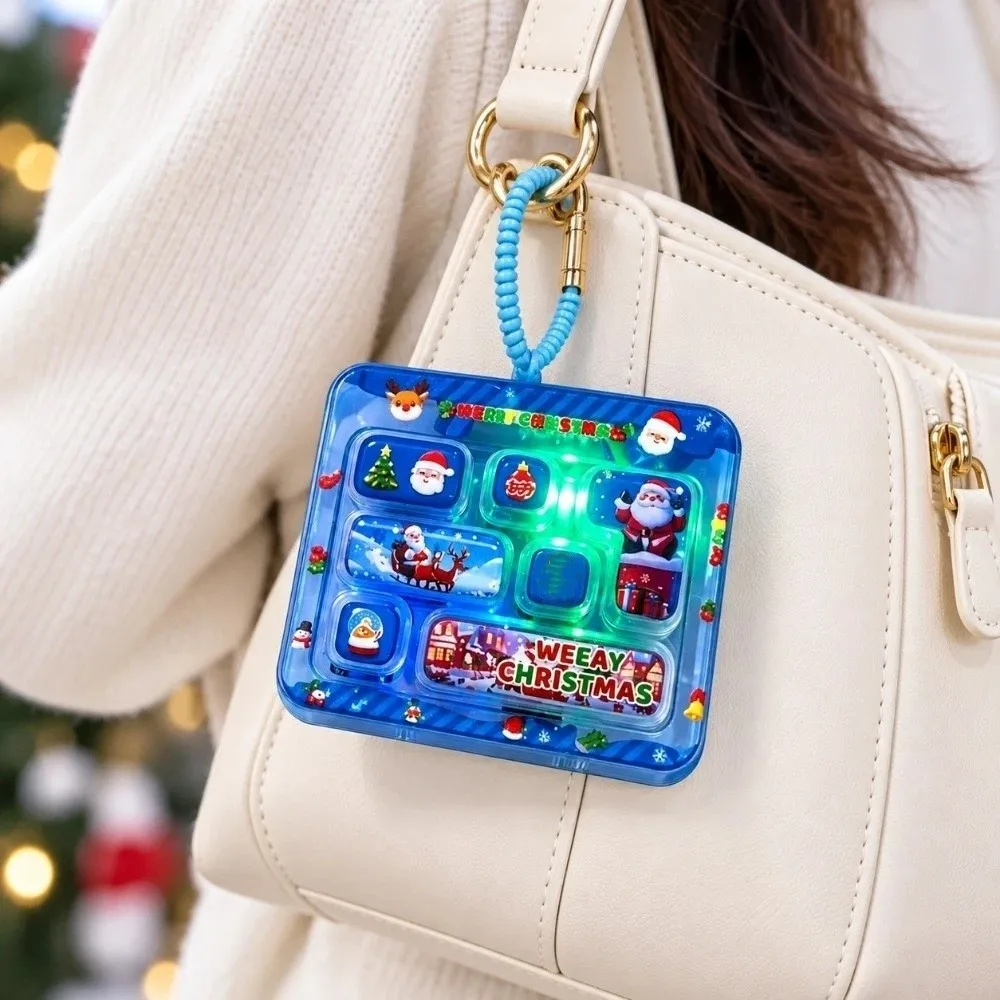 17-Key Decompression Button Cute Design Simulation Keyboard Mini Keyboard Pendant Transparent Dual-Tone With lights