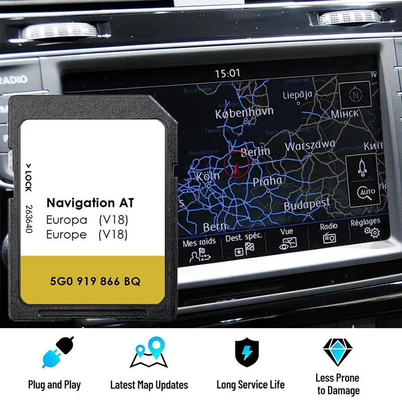 

Карта GPS для навигатора VW Navi AT V18 SD, карты Европы, навигационная система MIB1 Discover, бесплатная доставка, с антибликовой пленкой.