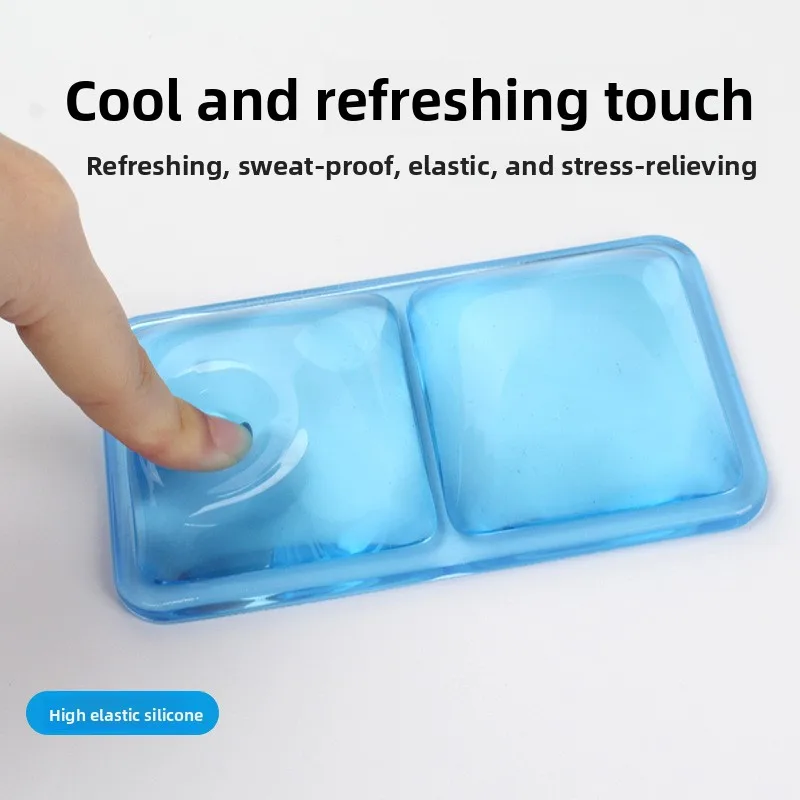 Cooling Crystal Clear Silicone Wrist Rest Keyboard Pad Ice Cube Desk Mat for Office Gaming 4 Colors Multi-Size