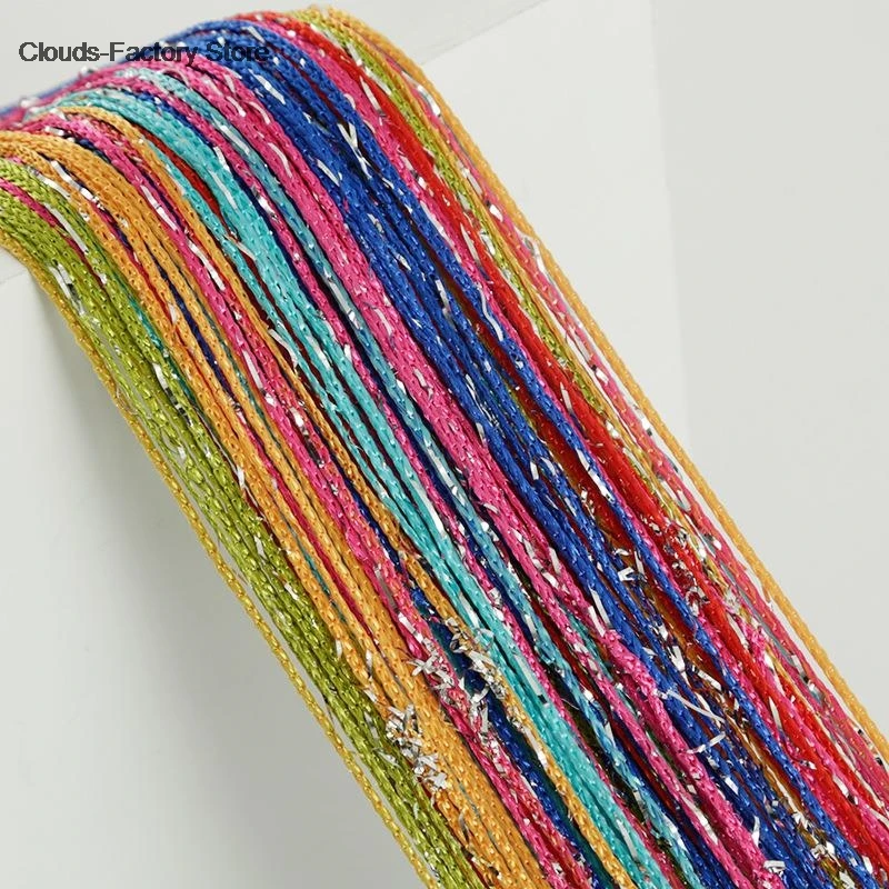 New Multicolor String Curtains For Doors Shiny Tassel Glitter Line Curtains Home Decoration Window Divider Drape For Living Room