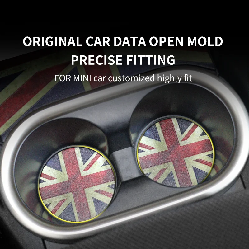 6PCS For Mini Countryman U25 2024 2025 3D Leather Car Door Groove Mat Slot Cup Holder Pad Anti-slip Decoration Cover