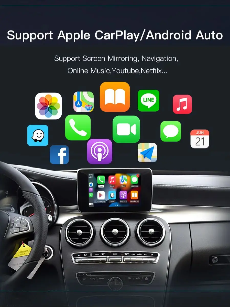 Für Mercedes Benz C-Klasse GLC W205 V-Klasse W447 NTG5.0 Kabelloses Carplay Android Auto Mirror Link AirPlay