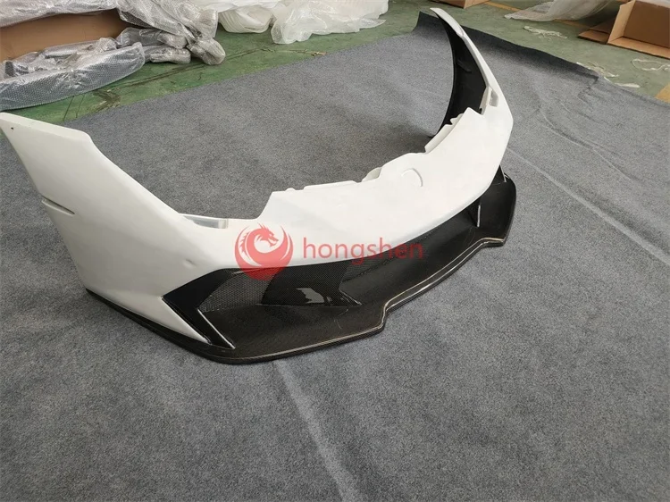 

Передний бампер из полууглеродного волокна в стиле V для LAMBORGHINI HURACAN LP610 LP580, задний комплект кузова, одиночные автомобильные бамперы, спойлер на крышу, подходит