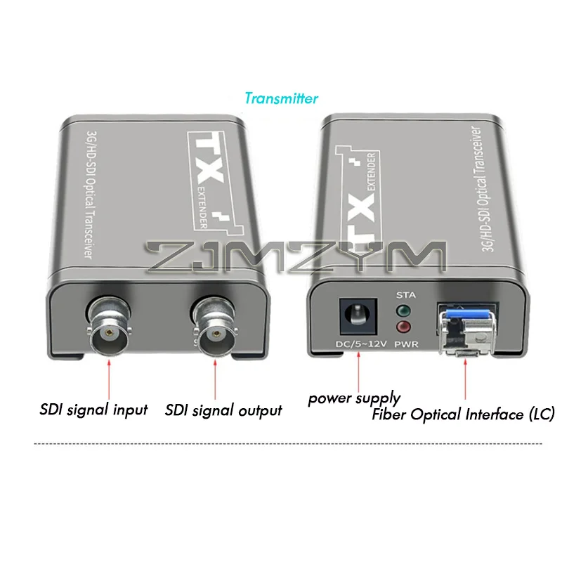 3G SDI Fiber Extender over LC Fiber Optical cable to 20Km 1080P HD SDI Video Audio Fiber Extension Broadcast Level  DC/5~12V