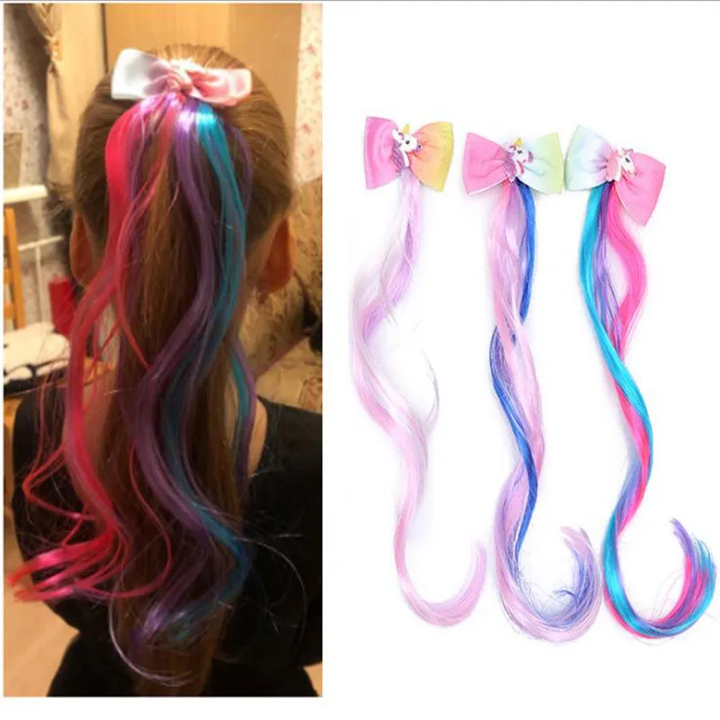 Fashion Cute Unicorn Headband Hairpiece Cosplay Braided Wigs for Elsa Dress Up Set for Toddler Girls Party Wedding Birthday