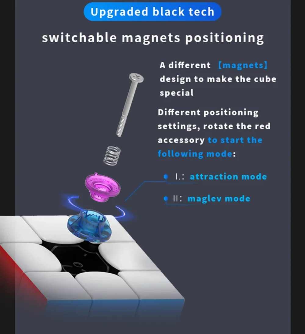 DianSheng MS3X-Cube Magique Magnétique Professionnel Sans Autocollant, Puzzle de Vitesse, DIY, Maglev, 3x3x3