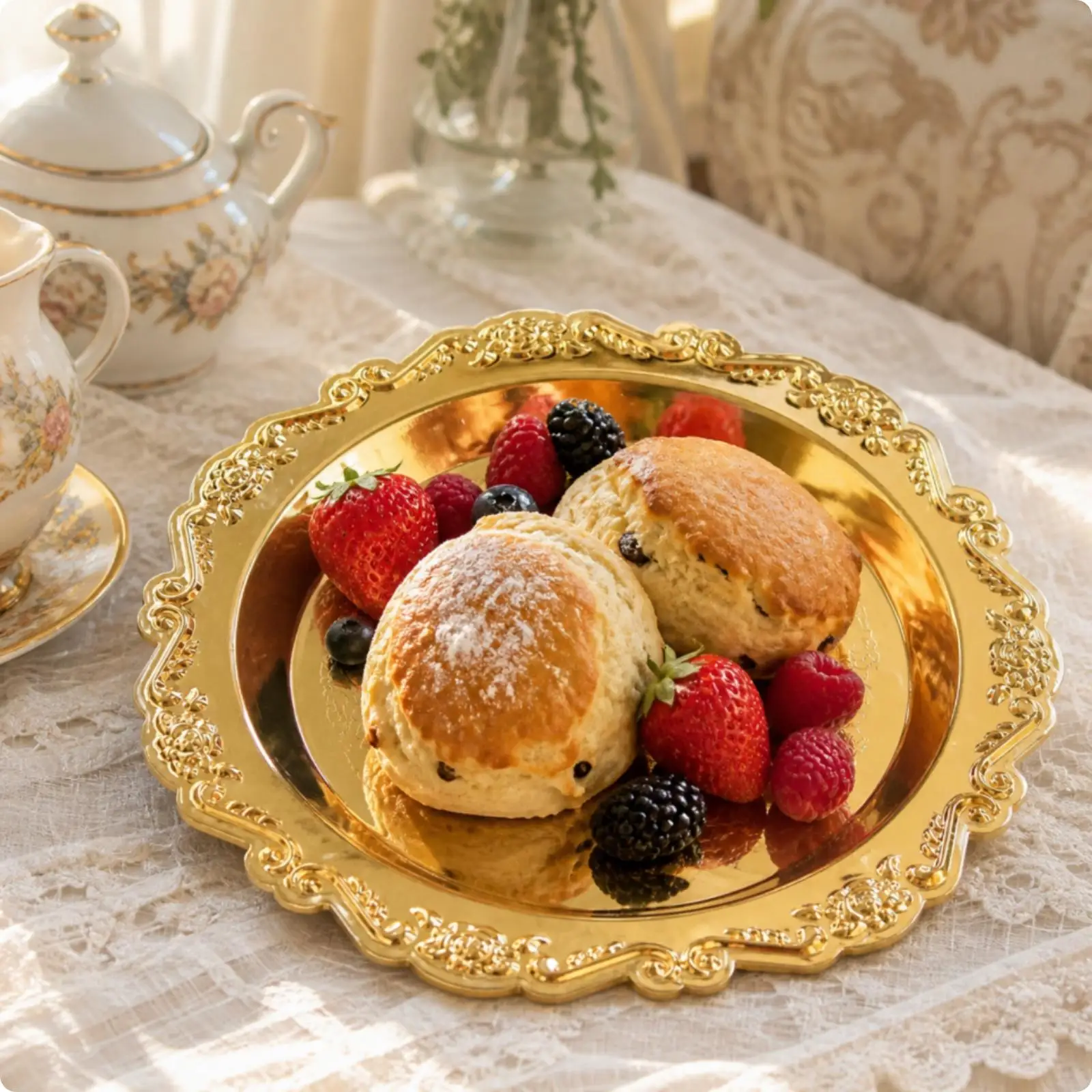Premium Cake Holder Stand Two Layer for Bakery Showcase Pastry Fruit Serving at Tea Party Events