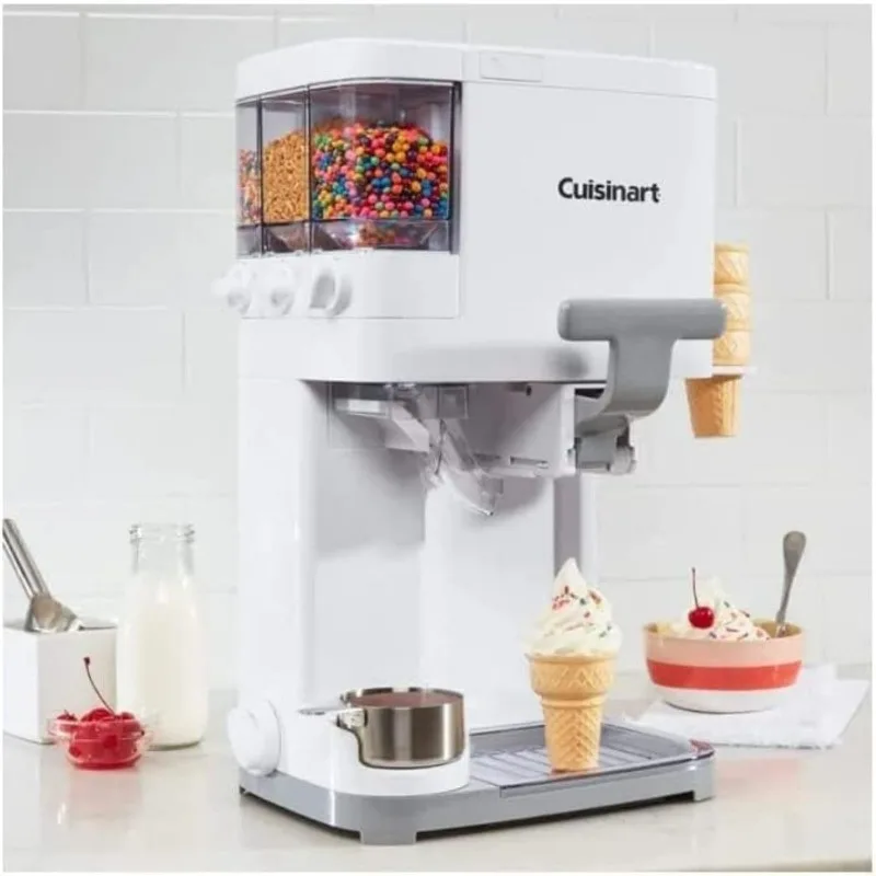 

Cuisinart Soft Serve Ice Cream Machine- Mix It In Ice Cream Maker for Frozen Yogurt, Sorbet, Gelato, Drinks 1.5 Quart, White,