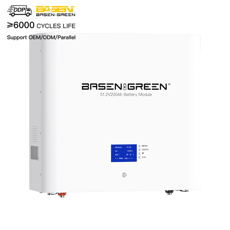 

Basen Wall-Mounted Lithium Battery 51.2V 100Ah 5Kw Lifepo4 Household Energy Storage System 10Kw for Off-Grid for Rv Boat