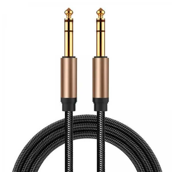 1 4 Inch TRS Stereo Audio Cable Gold Plated Plug for Mixer Drum Acoustic Battery Box Electric Organ Music Stand