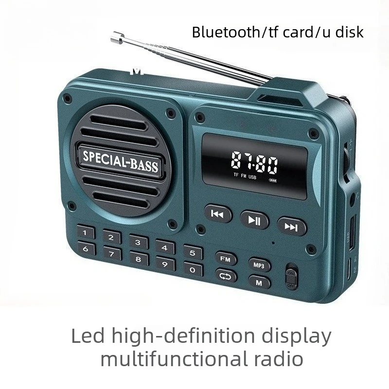 Four-in-one portable FM radio Bluetooth speaker, full-band, 