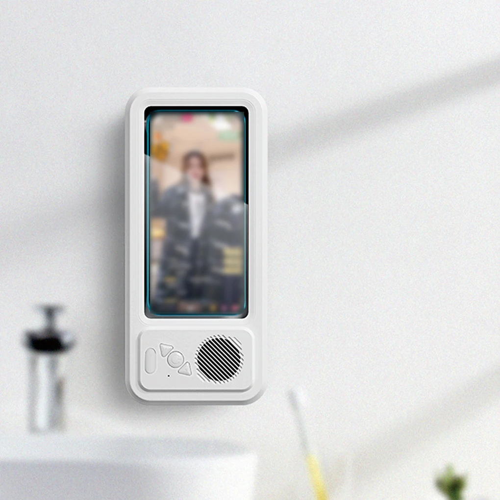 Wall Mounted IPX4 Waterproof Speaker Stand for Bath Phone Holder with Seamless Touch Screen Bluetooth Music Shower System