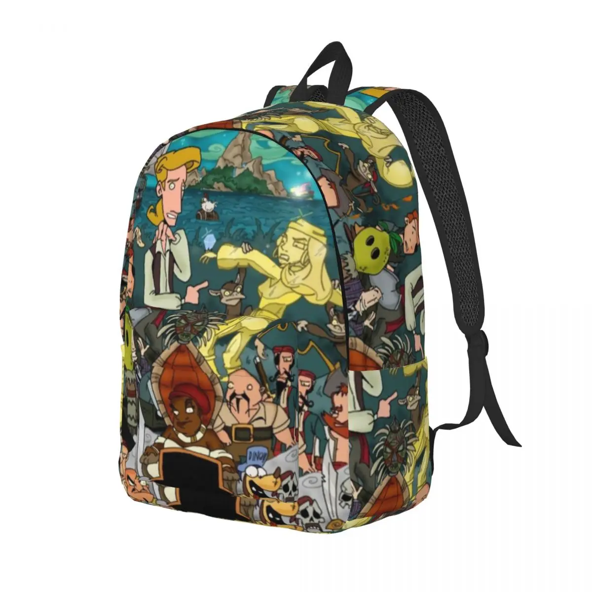 Secret Of Monkey Island Student Backpack School Bag Hiking Travel Daypack for Boys Girls Bookbag Shoulder Bags