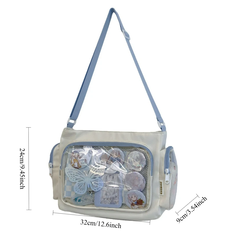 Trendy Transparent Crossbody Bag for Girls Large Capacity Shoulder Bags Fashionable School Style Texture and Versatile Ita Bag image 6