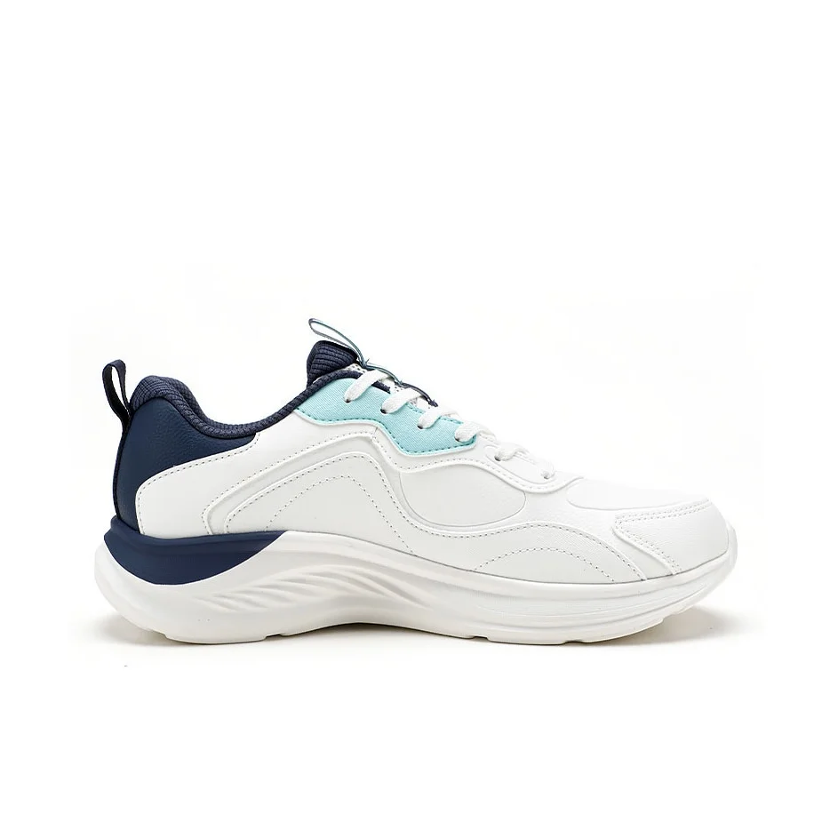 XTEP Synthetic Leather Waterproof And Wear resistant Low top Running Shoes Men's Sail White Ink Teal Sky Teal 875319110051//