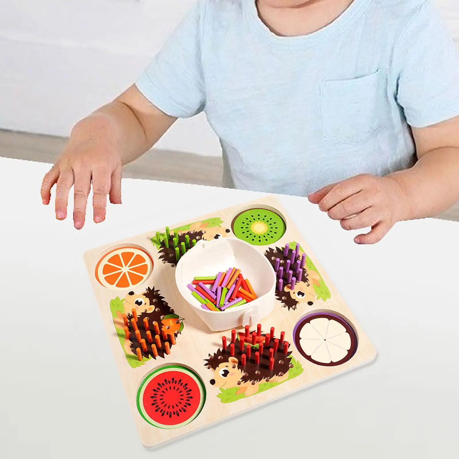 Color Sorting Toys Colorful Sticks Color Matching Game Developmental Math Educational Toys Sensory Toy for Kids Children Gift