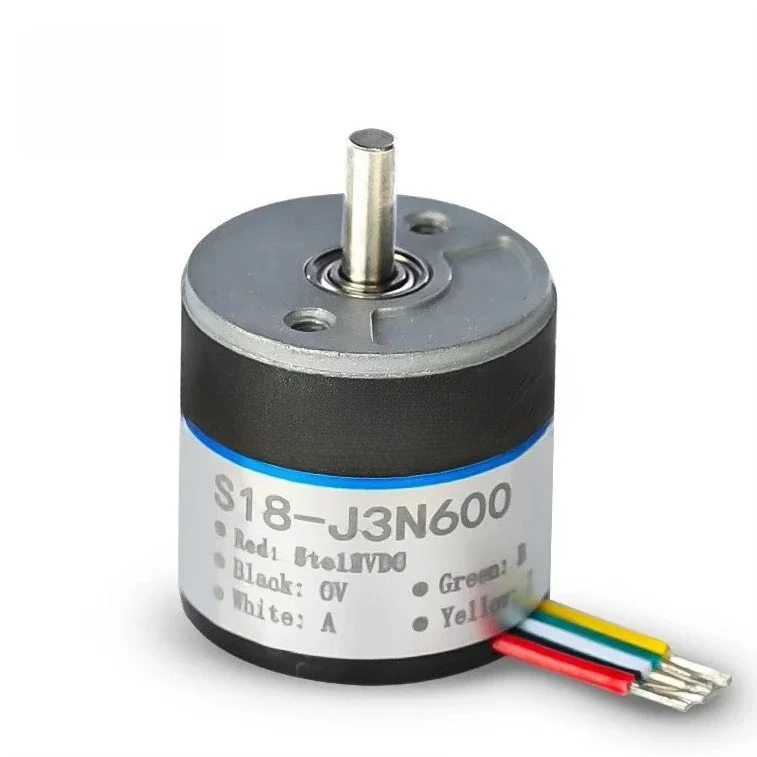 

Микро-миниатюрный инкрементальный оптический поворотный энкодер S18 NPN TTL 360 ° Датчик углового положения 360° с полноразмерным валом 2,5 мм, IP50, для DC5V-30V