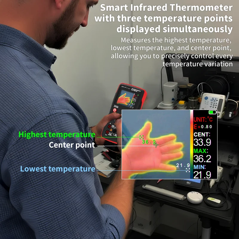 ZOYI ZT-R01 Multímetro de imagem térmica 2 em 1, multímetro digital profissional com câmera IR, resolução 32x32 25000 contagensT-RMS