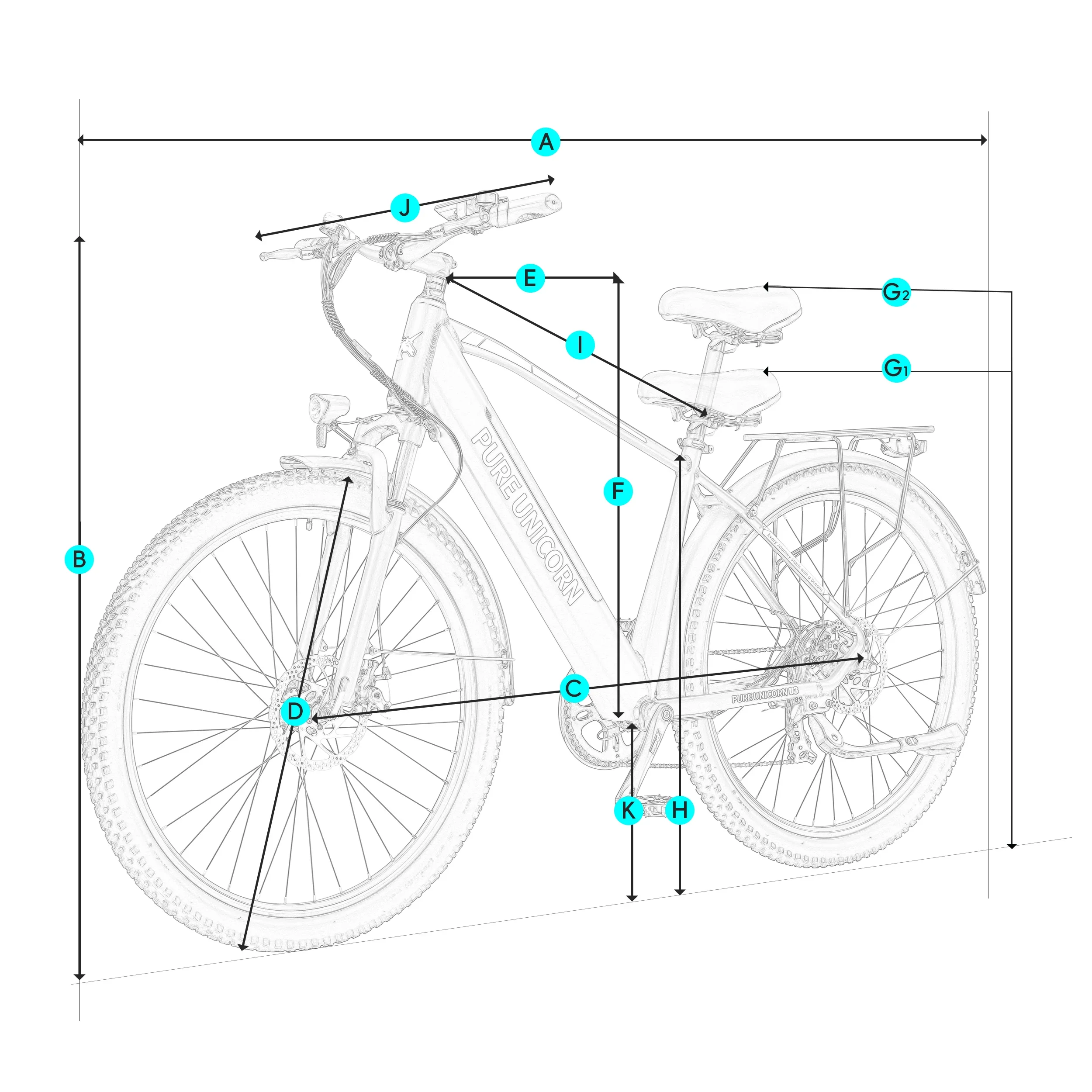 PURE UNICORN U3 Urban Commuting Electric Bicycles Men's EBike 48V12.8Ah Battery 29 Inch Tire