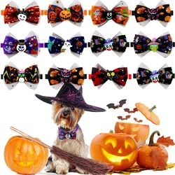 10/30/50PCS Halloween Dog Bowties Adjustable Bat Specter Pet Dog Bow Ties Puppy Bows Pet Grooming Accessories For Dogs and Cats