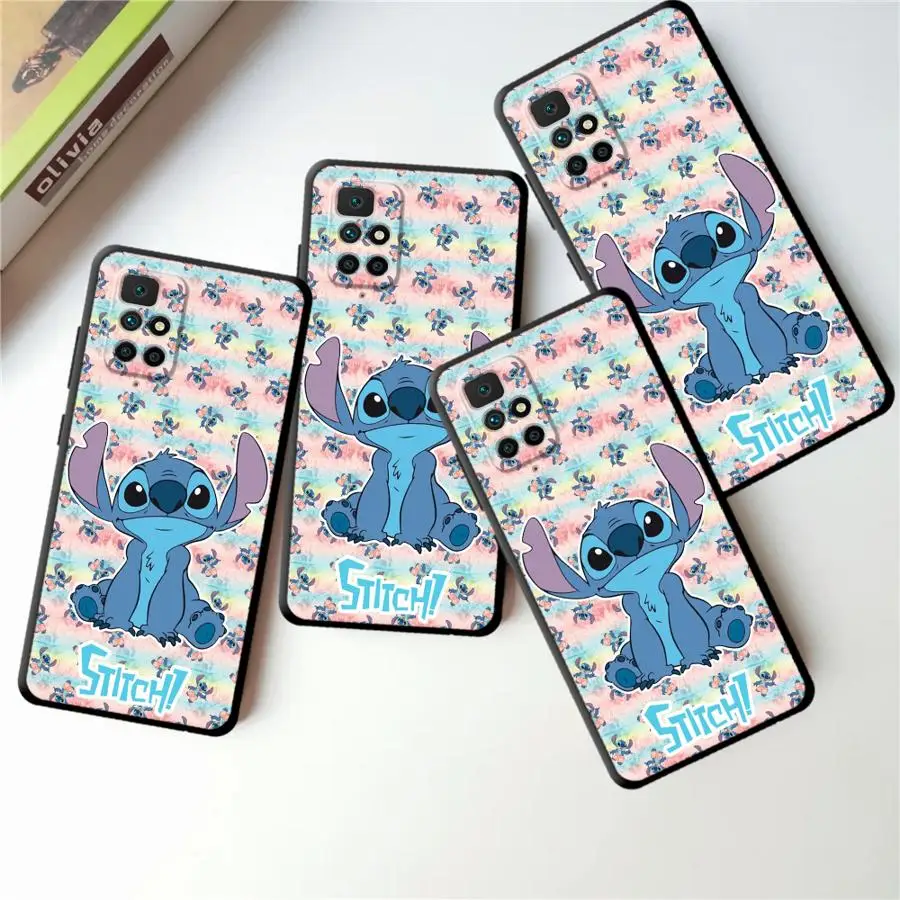 حافظة لهاتف Xiaomi Redmi Note 11 10 14 Pro 9S 13 12 12S 9 8 12C A1 Plus 7 Poco X3 NFC غطاء هاتف ناعم أسود ليلو ستيتش كارتون #6