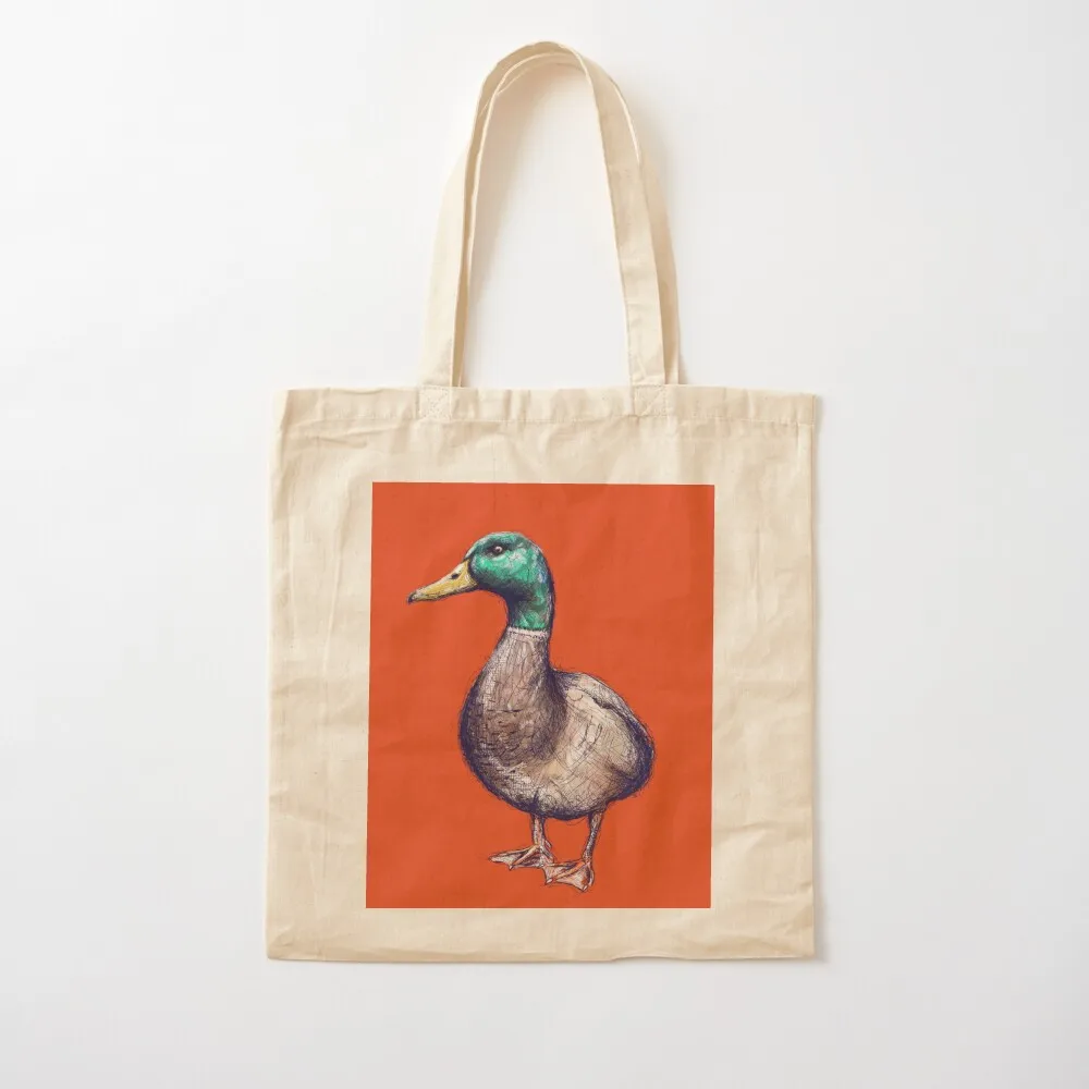 Mallard Duck Illustration Tote Bag Large bags for women Beach bag eco bag folding
