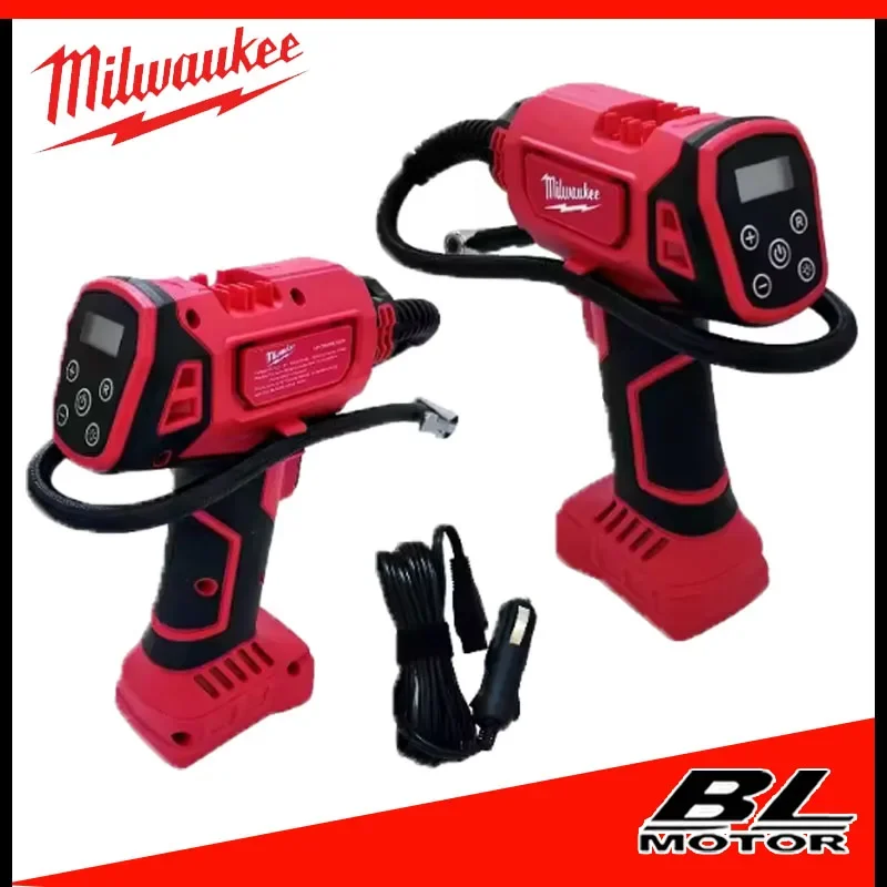 

MilwaukeeCordless Electric Air Pump for Car Tire, Automatic Inflator, Handheld Compressor, Rechargeable, 18V Battery