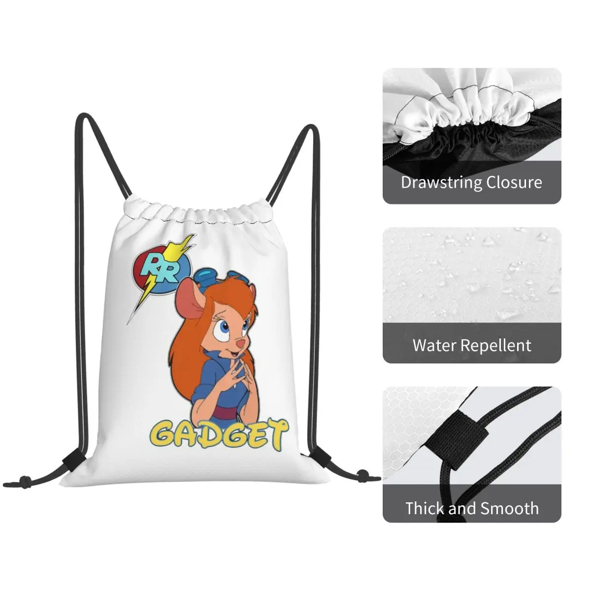 Chip N' Dale Rescue Rangers Gadget Backpacks Multi-function Drawstring Bags Storage Bag Book Bags for Travel School