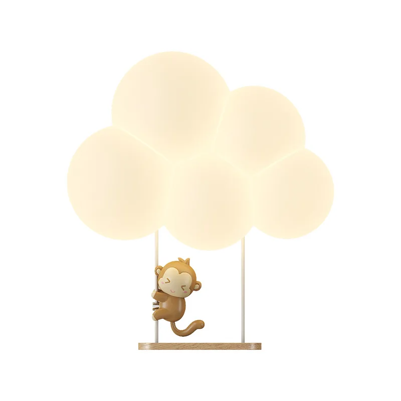 New full spectrum eye protection cloud wall lamp cream wind cartoon creative bedroom bedside rabbit lamp children's room lamp