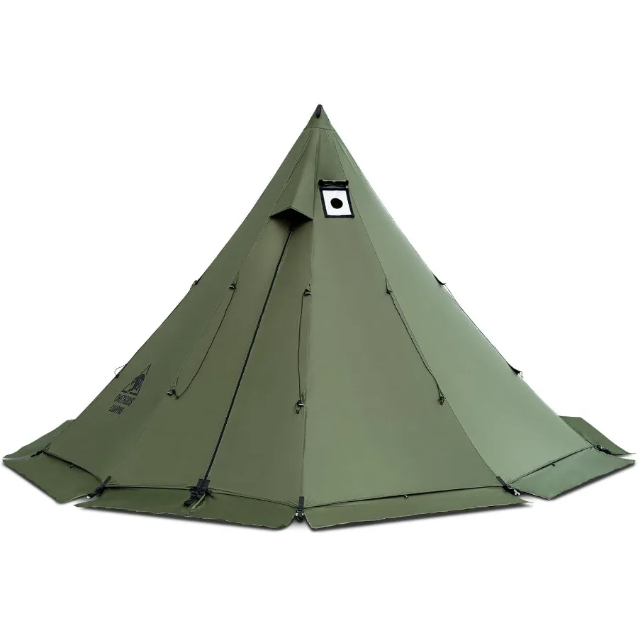 خيمة روك فورترس الساخنة مع موقد جاك 4 الموسم 46 شخص تيبي للتخييم الظهر الصيد الصيد مقاوم للماء يندبروف