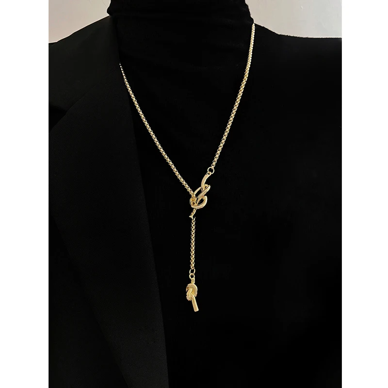 Sweater Chain Necklace For Women Metal Long Drop Fashion Jewelry Girl New Trendy Accessories Gifts Designer Trendy Style 2023282