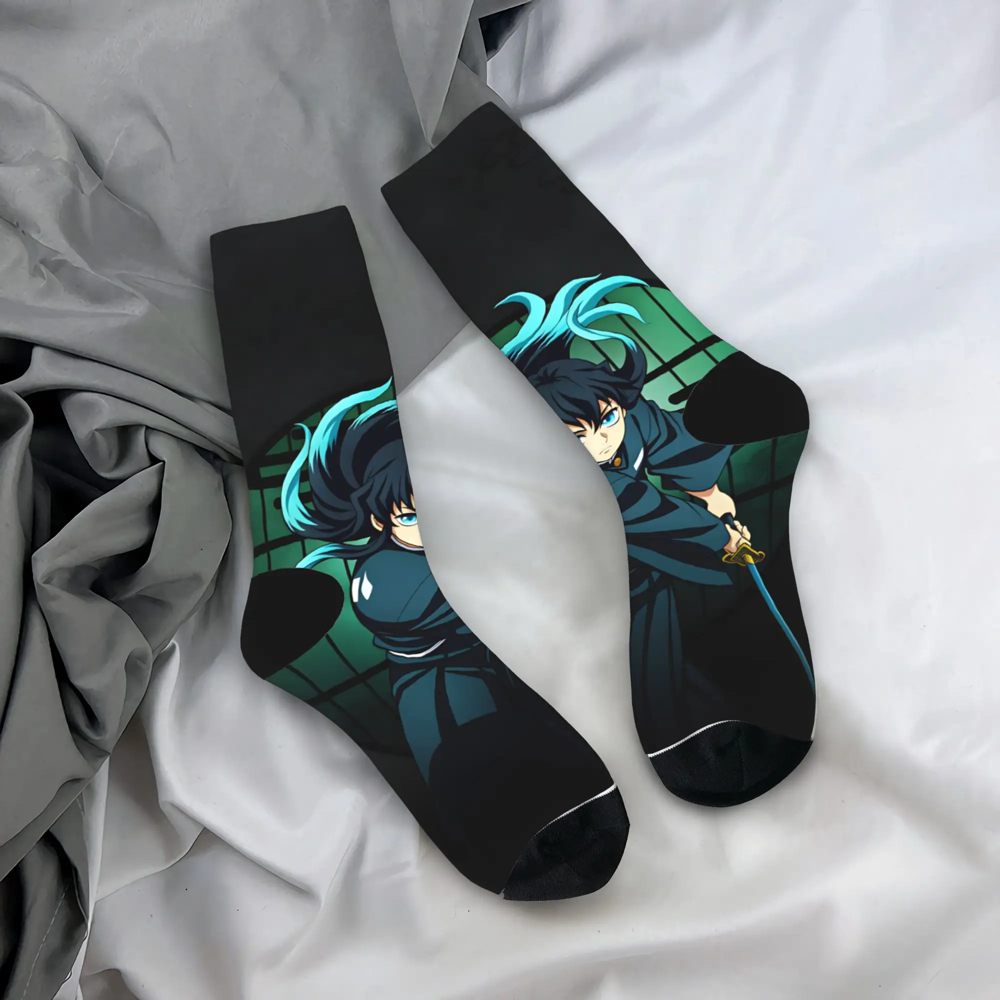 Demon Slayered Characters Stockings  Korean Socks Men Quality Socks Autumn Outdoor Design Anti Bacterial Socks Birthday Present