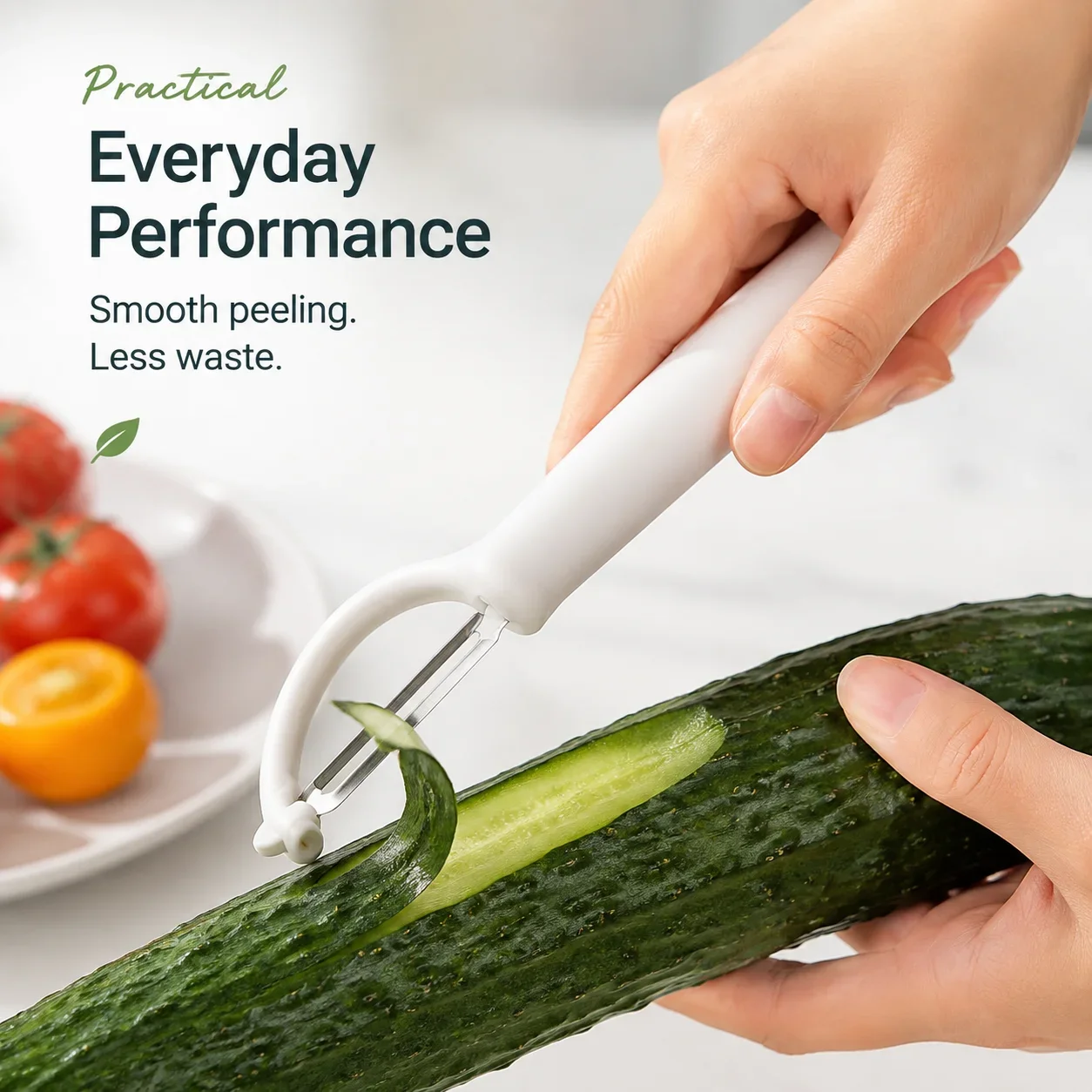 1pcs Stainless steel peeler with PP handle for peeling and slicing fruits and vegetables | Durable and smooth operation