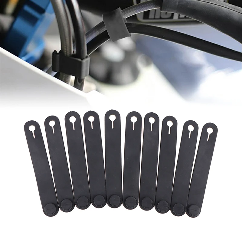 10Pcs Motorcycle Rubber Frame Securing Cable Wiring Harness Power Cord Tie Clutch Line Brake Cable Ties Elastic Fix Accessories