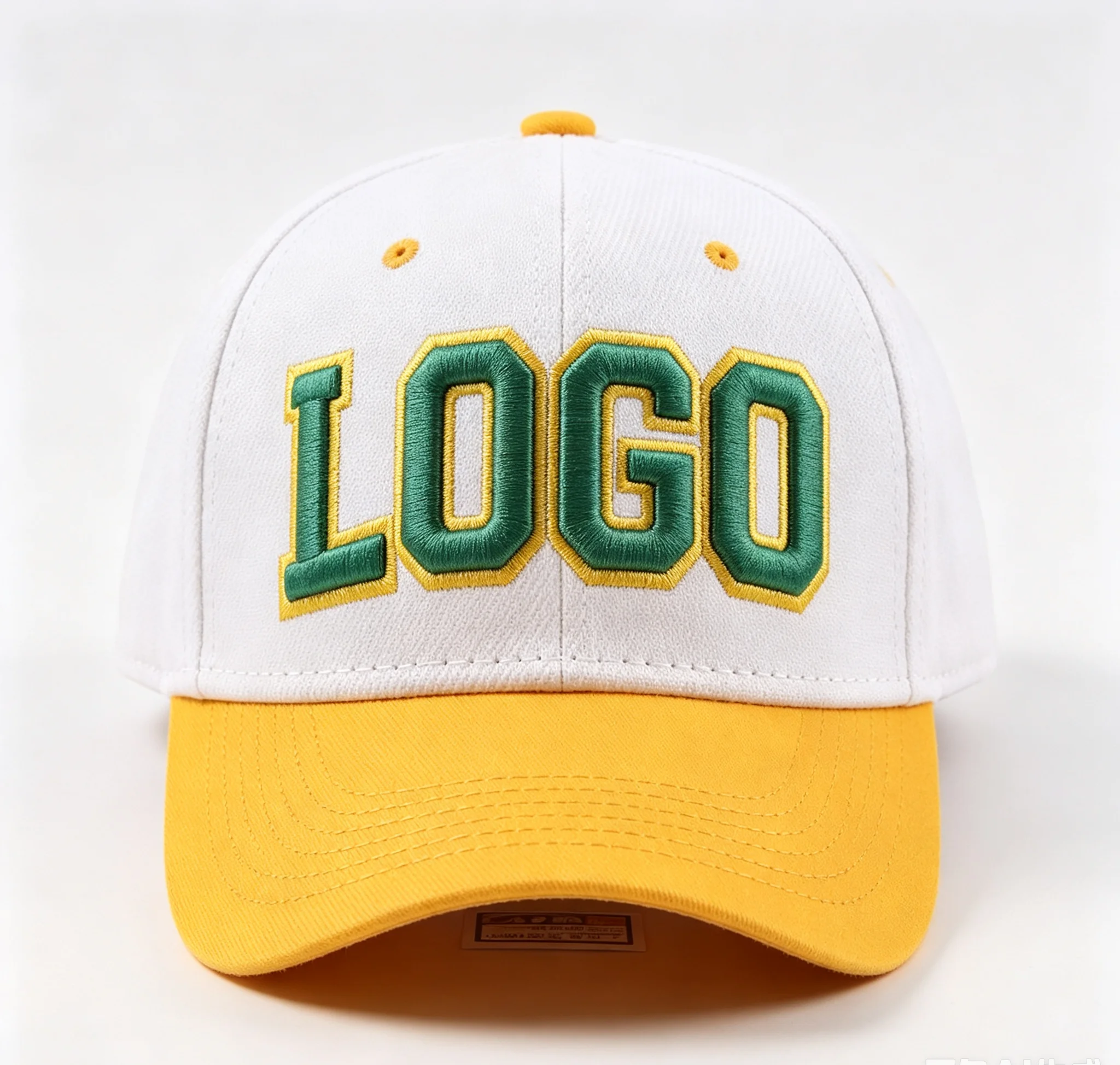 Men's Custom Design 5 Panels Baseball Cap Branded 3D Raised Embroidered Cool Logo Polyester Twill Sport Headwear