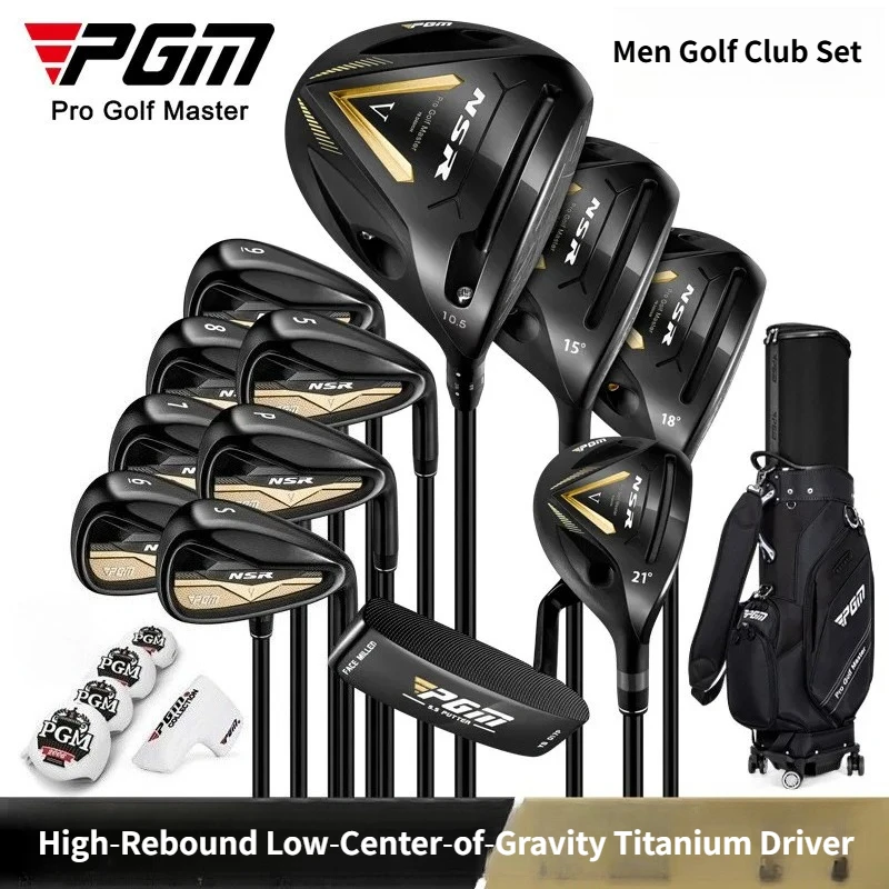 PGM NSR 5 Premium Men Golf Set 12-Piece High Rebound Titanium Driver Super Light Shaft Golf Clubs Wholesale Supply