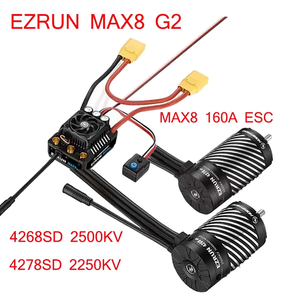 New accessories Hobbywing EZRUN MAX8 G2 160A ESC 4268/4278 Motor 2500kv/2250kv for 1/10 1/8 RC remote control vehicle