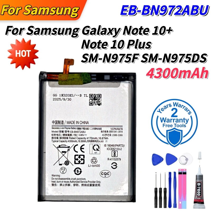 Brand New EB-BN972ABU 4300mAh Battery For Samsung Galaxy Note 10+ Note 10 Plus SM-N975F SM-N975DS phone Batteries