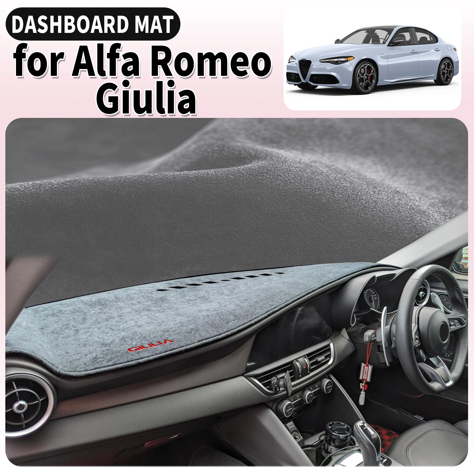 Fit for Alfa Romeo Giulia 952 2017 2018 2019-2022 Dashmat Dashboard Cover Pad Car Accessories DashMat Sunshade Protective Carpet