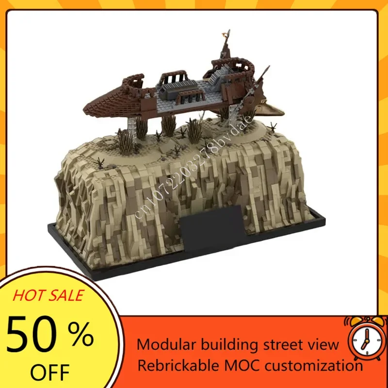

Custom2218PCS SW- Bantha Cargo Skiff Space War Military MOC SpaceShip Battle Model Puzzles Architecture DIY Assembly Model Gift