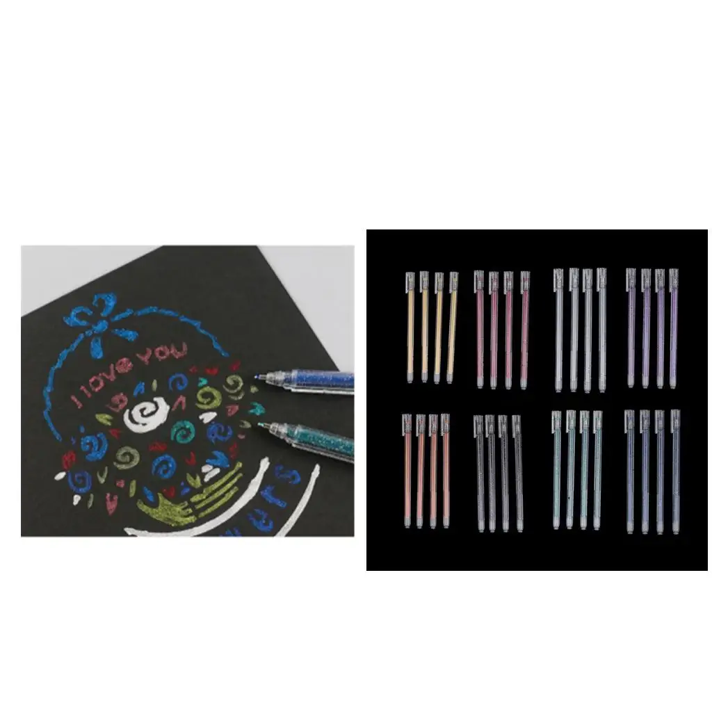 

8-цветные блестящие маркеры, набор гелевых ручек для творческого рисования, рисования и раскрашивания мандалы, развлечения