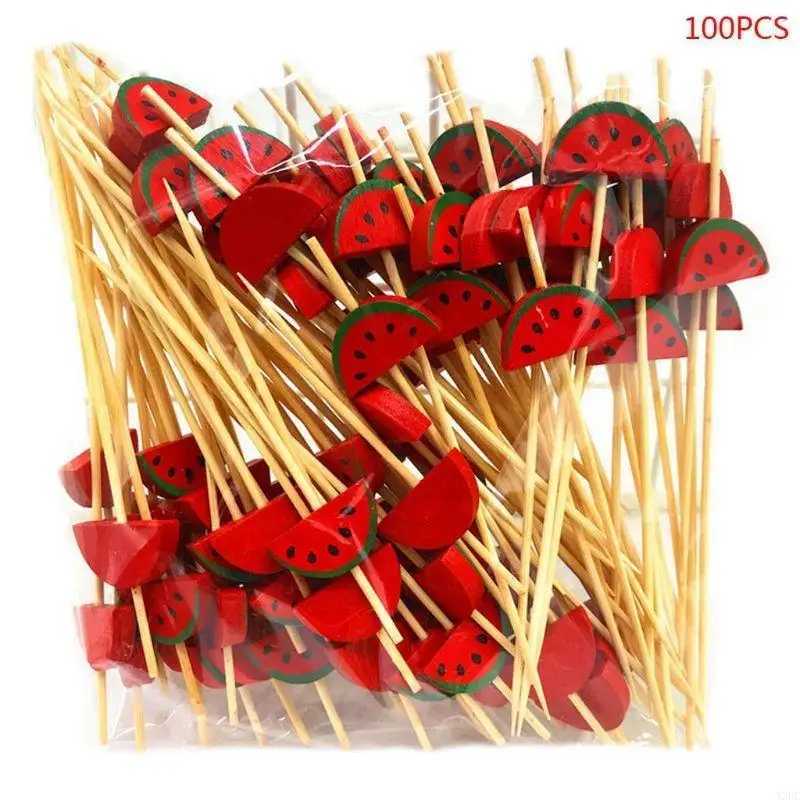 Appetizer Skewers Disposable Decor Handmade Natural Party Toothpicks Decorative X3UC