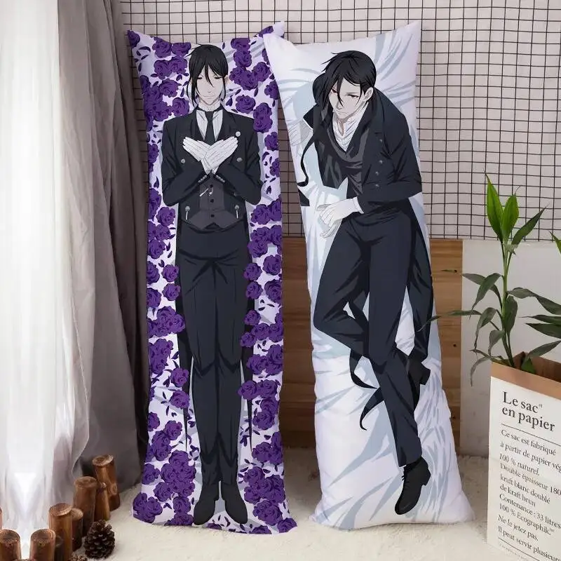 انمي ياباني كيس وسادة Kuroshitsuji الأسود بتلر سيباستيان سيل Dakimakura هينغ الجسم المخدة غطاء وسادة طويل