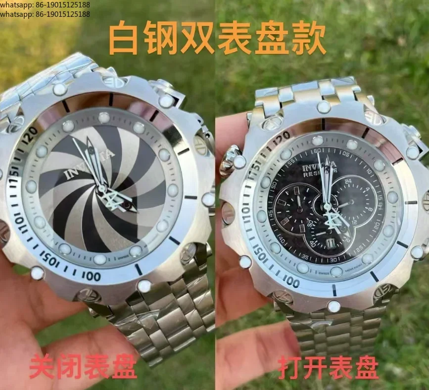 2026 Factory Direct SalesFashionable large dial heavy-duty men's watch multifunctional hollow stainless steel waterproof quartz