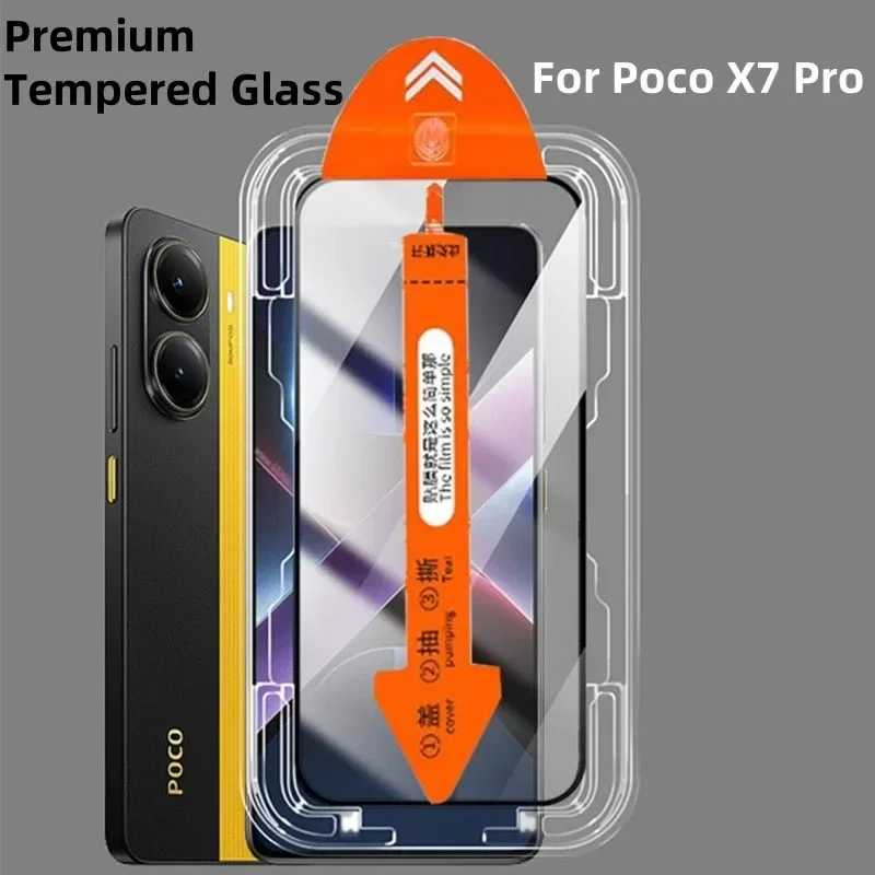 

2-3 шт. Защитное стекло HD 9H для Xiaomi Poco X7 Pro, пленка для экрана Poco X6 X7 Pro, без пыли и пузырьков, простая установка