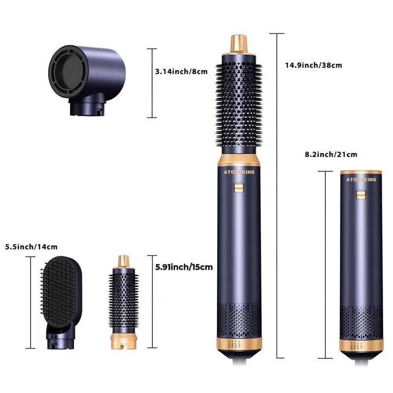 مجفف شعر 5 في 1، مجفف شعر متعدد الوظائف مع أداة تجعيد الهواء، أداة تصفيف الشعر للاستخدام المنزلي والصالونات، أداة العناية والتصفيف