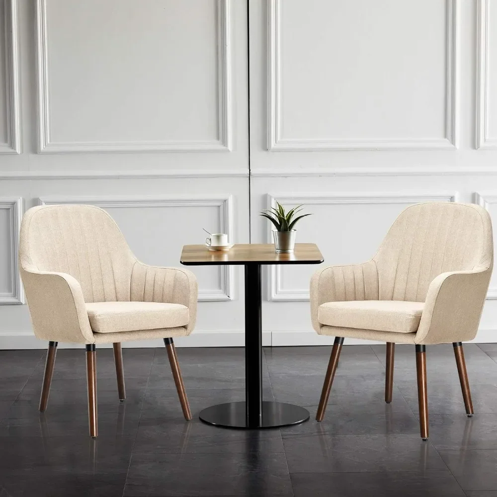 Dining chairs set of 2, featuring soft padded armrests with wooden legs, thick sponge seats, non slip mats, dining chairs