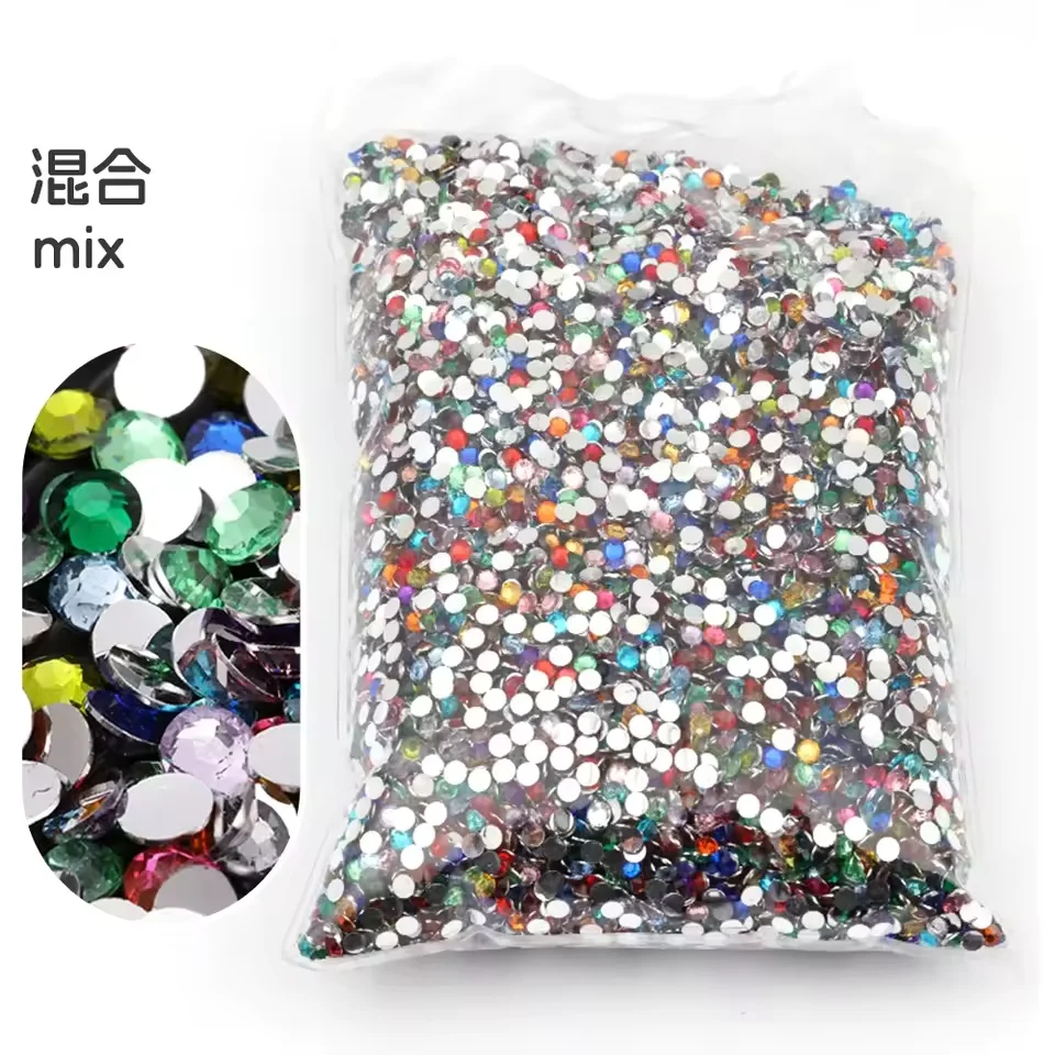 2/3/4/5/6mm Non Hot Fix Rhinestones Round Resin Flatback Crystal Rhinestone DIY Nail Art Jewelry Garment Decorations Glue On